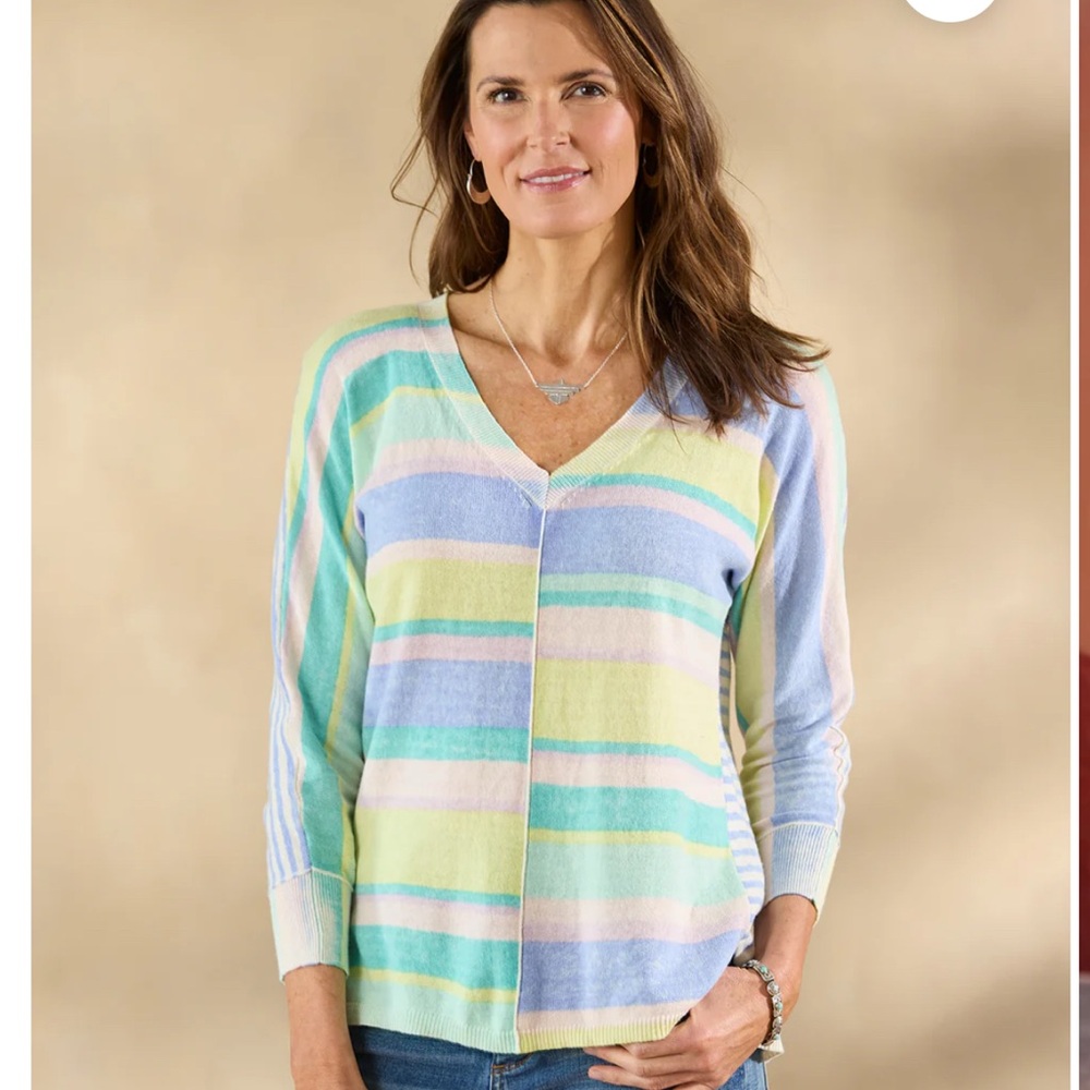 Sundance Johanna Striped Sky
Sweater V-Neck Pastel Rainbow Colorful Size S & MP